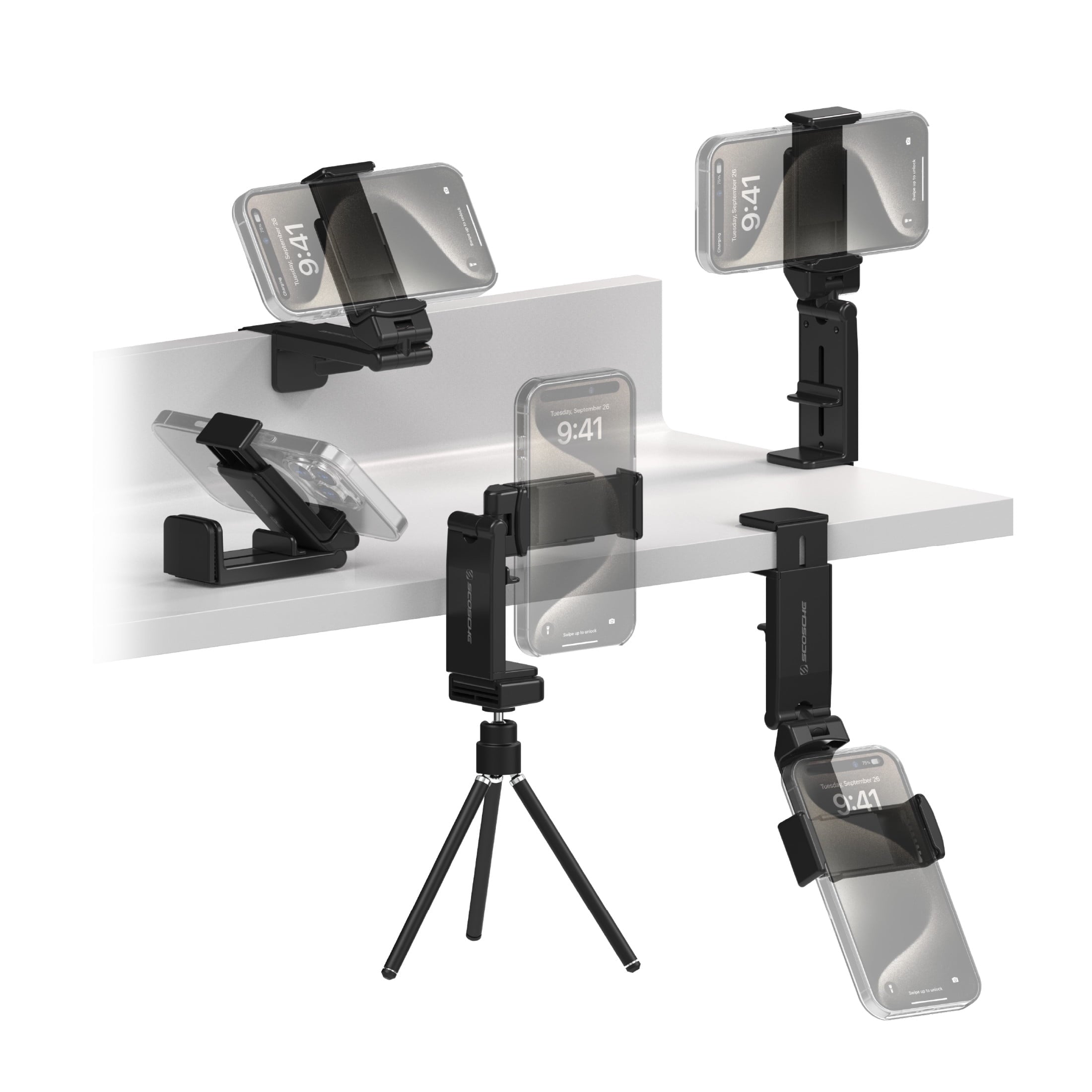 SUHTRVL-SP1 Universal 360° Adjustable Lightweight, Compact Travel Phone Mount or Stand Black
