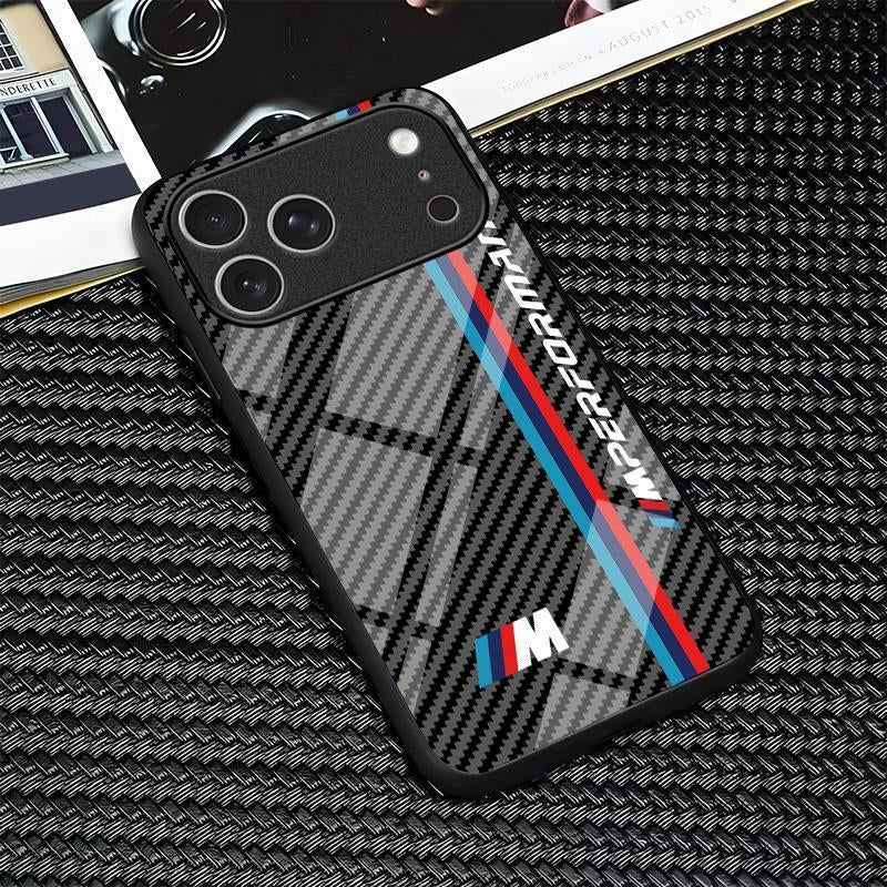 For Iphone 17/16/15/14/13/12/11 Air/Pro/Promax/Plus Carbon Fiber Texture Mirror Mobile Phone Case Glass Case 995