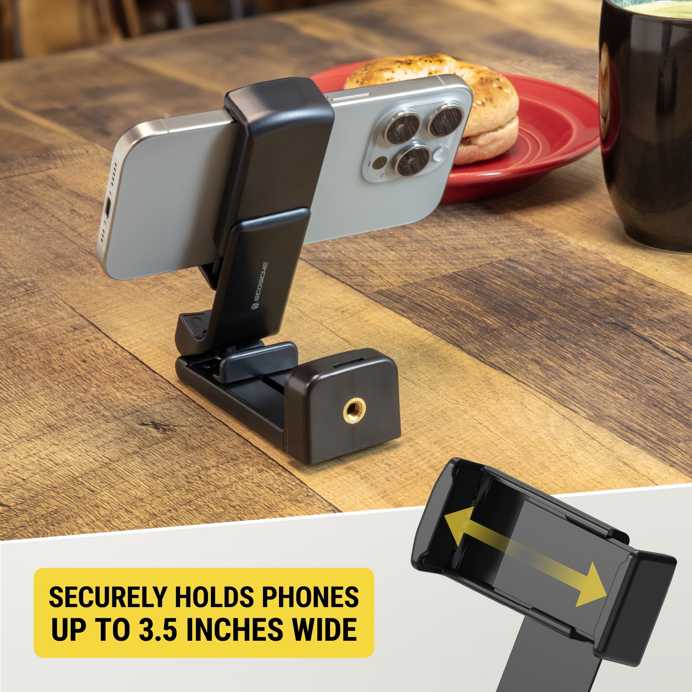 SUHTRVL-SP1 Universal 360° Adjustable Lightweight, Compact Travel Phone Mount or Stand Black